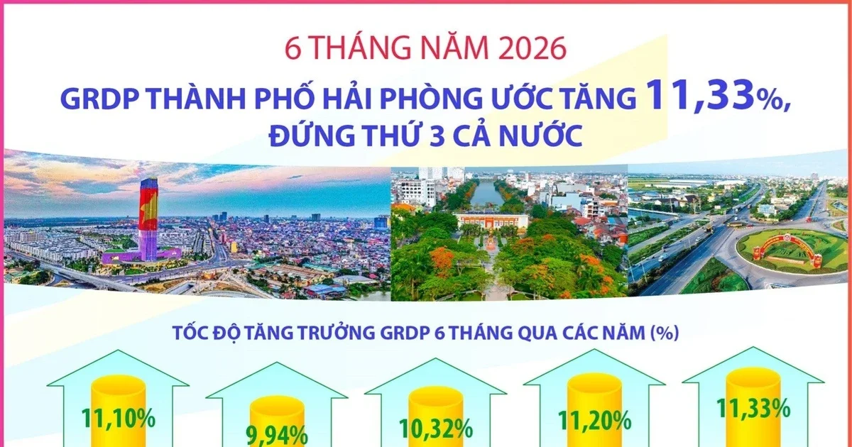 GRDP Hải Phòng 6 tháng 2026 tăng 11,33%: Động lực tăng trưởng từ vùng kinh tế trọng điểm Bắc Bộ